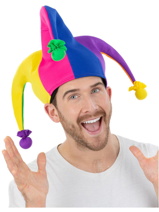 Neon Rainbow Jester Hat