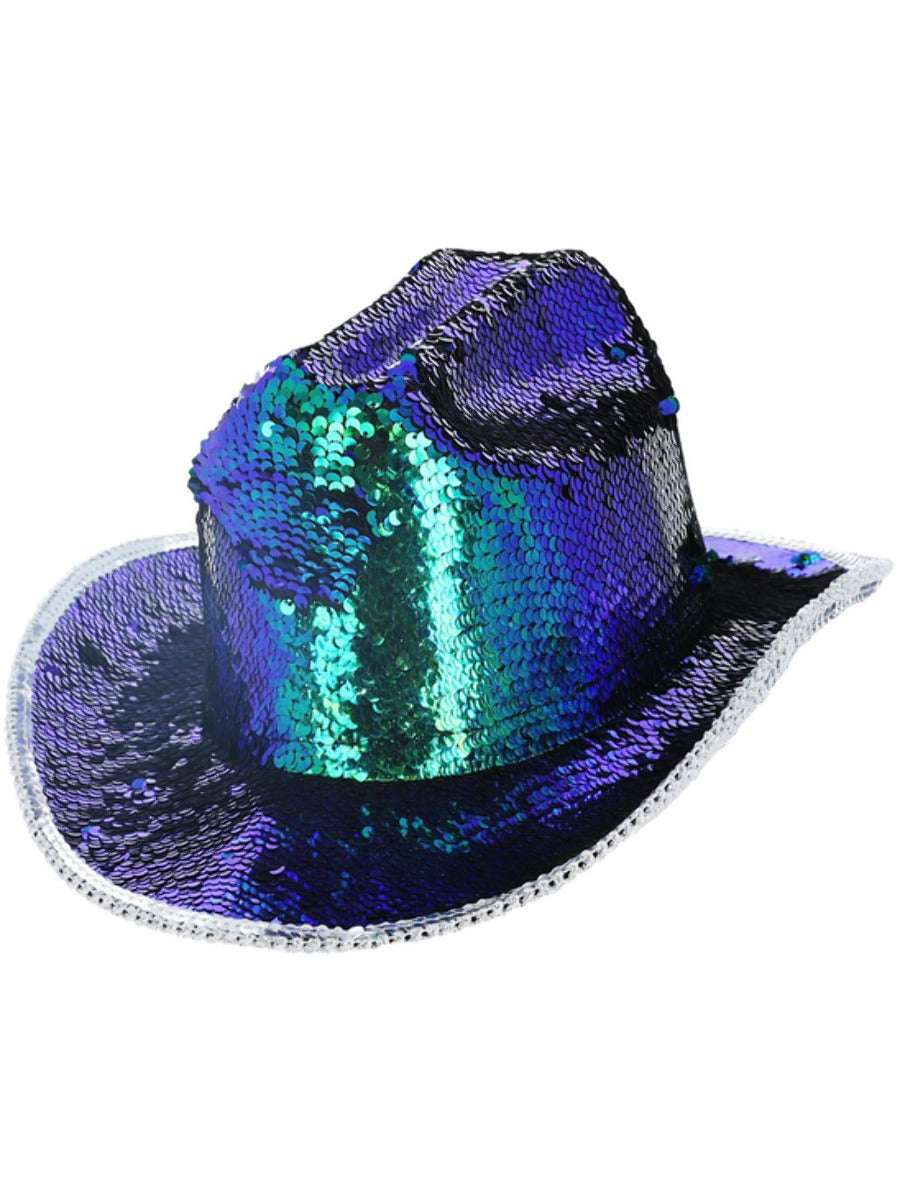 Fever Deluxe Sequin Cowgirl Hat, Iridescent Green Wholesale