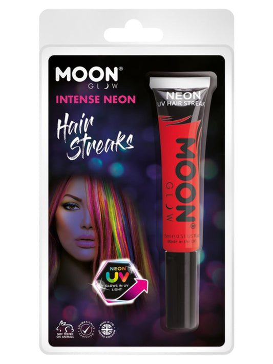 Moon Glow Intense Neon UV Hair Streaks, Intense Re, Clamshell, 15ml