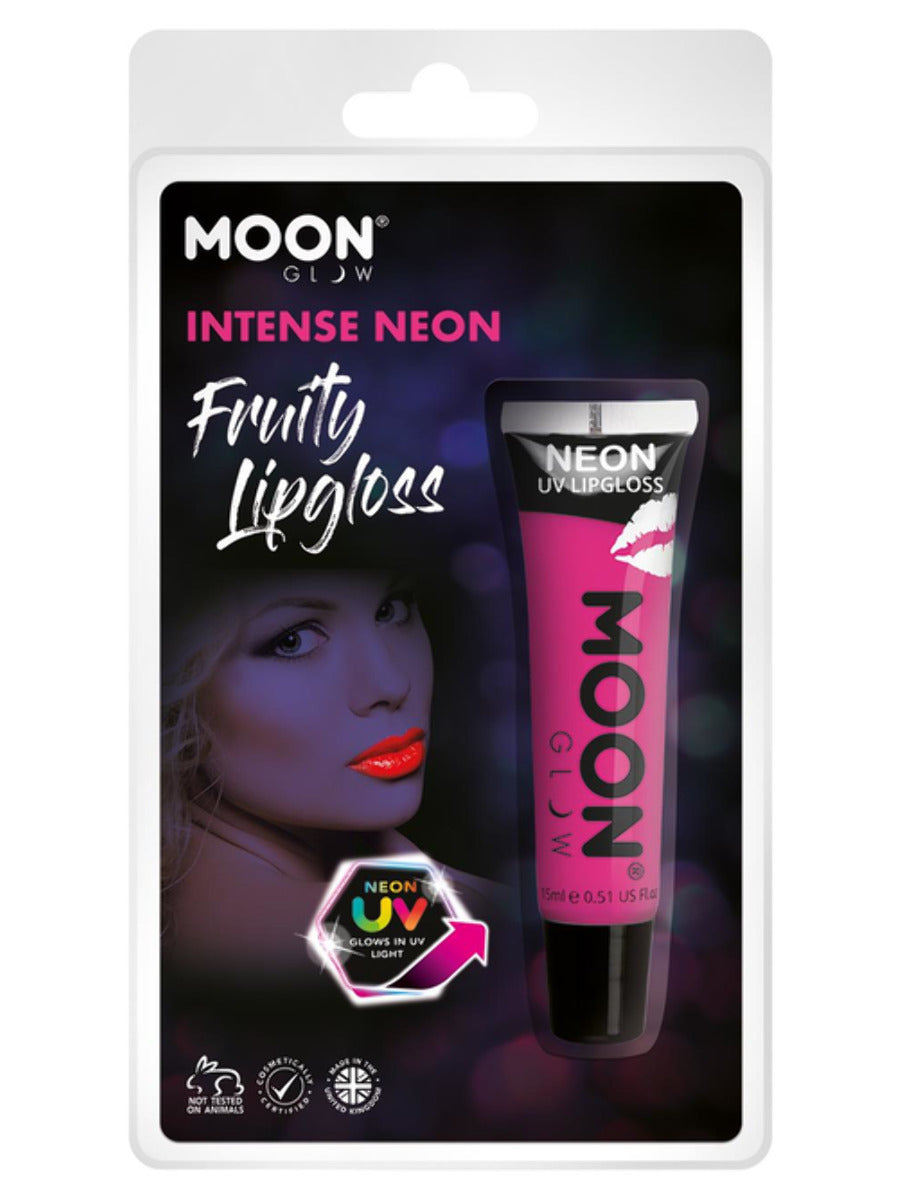 Moon Glow Intense Neon UV Fruity Lipgloss, Pink, Raspberry, Clamshell, 15ml