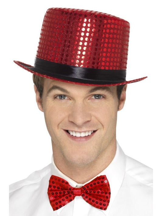 Sequin Top Hat, Red Wholesale