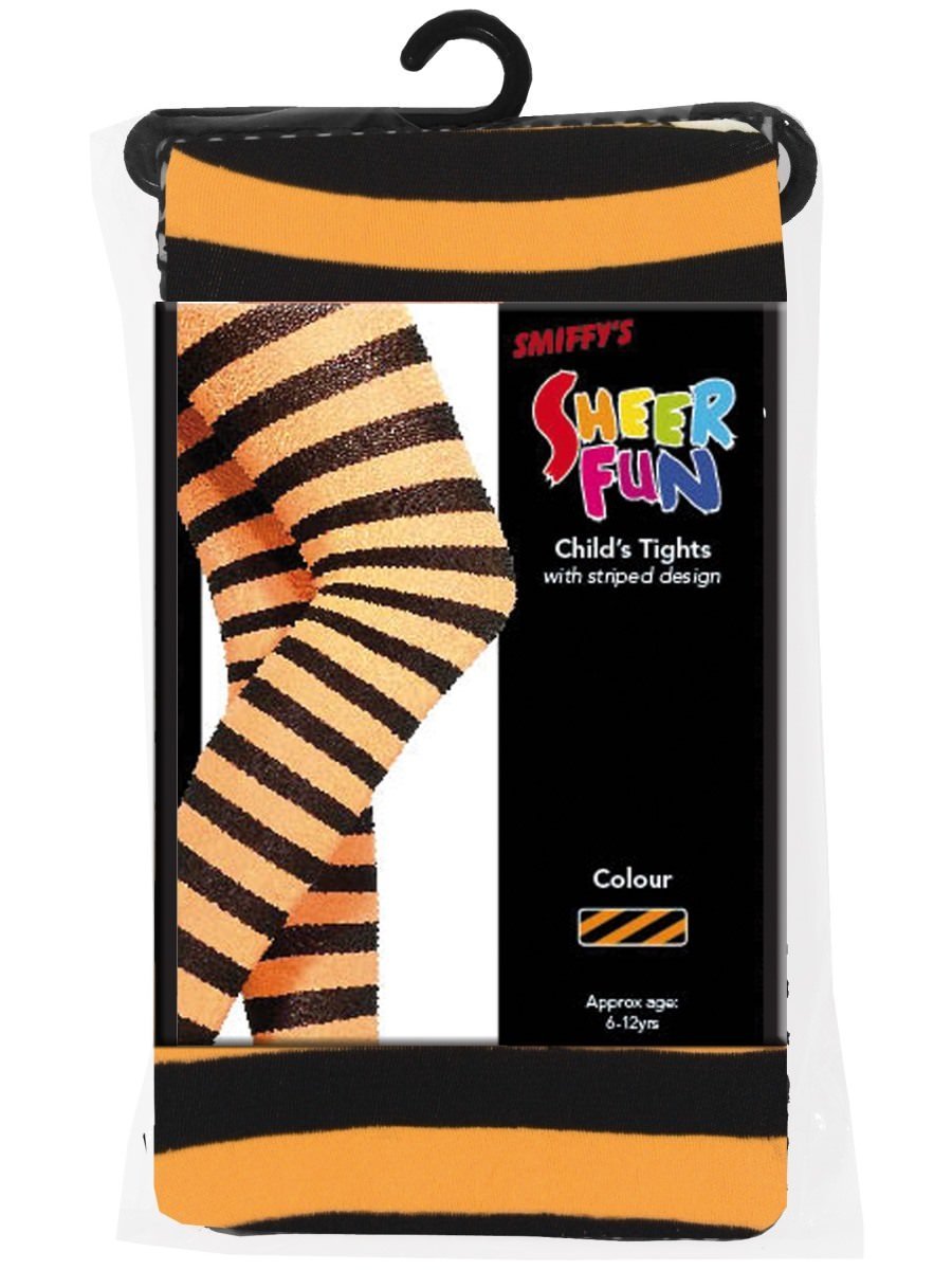 Tights, Orange & Black, Age 6-12 Wholesale