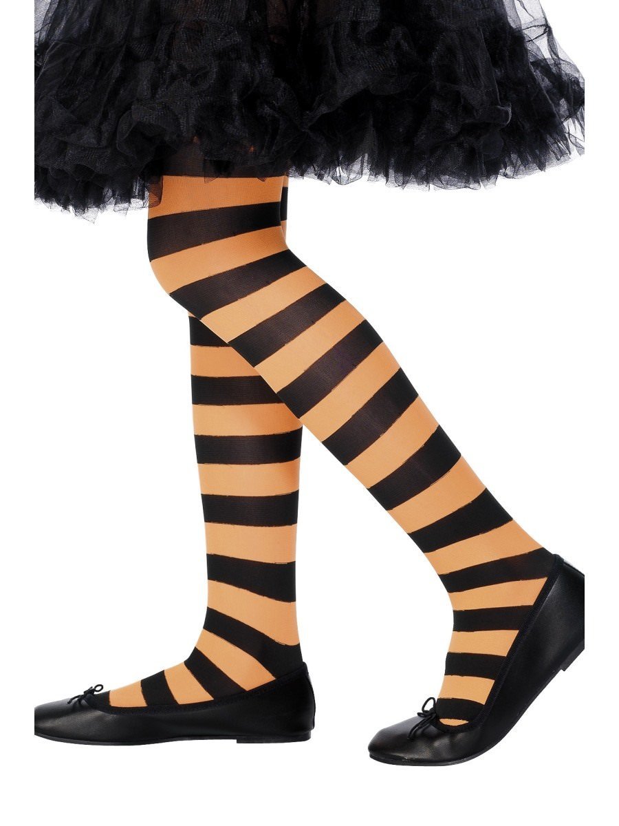 Tights, Orange & Black, Age 6-12 Wholesale